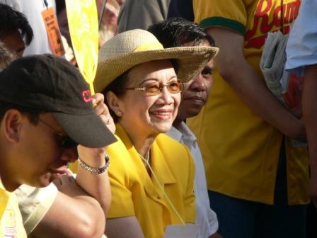 Former President Corazon Aquino, in a rally in 2006